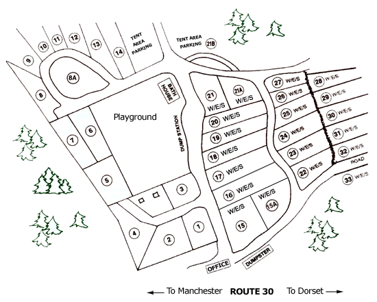 Dorset RV Park Campsite Map